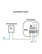 Išmanusis termostatas Spring TR2000-1WW, WiFi, grindiniam šild.