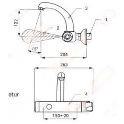 Praustuvo maišytuvas Sanela SLU25, automatinis, sieninis