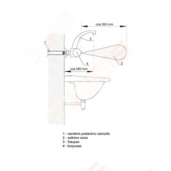 Praustuvo maišytuvas Sanela SLU25B, termostatinis, sieninis