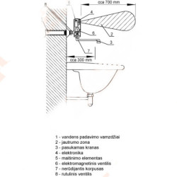 Praustuvo maišytuvas Sanela SLU25S, automatinis, sieninis
