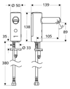 Praustuvo maišytuvas Schell Modus E-HD-K, bekontaktis
