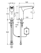 Praustuvo maišytuvas Schell Xeries E-T Medium, sensorinis