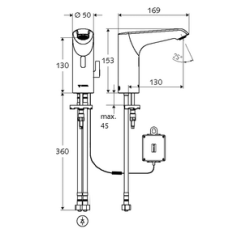 Praustuvo maišytuvas Schell Xeries E-T Medium, sensorinis