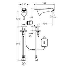 Praustuvo maišytuvas Schell Xeries E-T, sensorinis