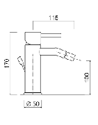 Bidė maišytuvas Giulini Futuro 6547ANO, juodas