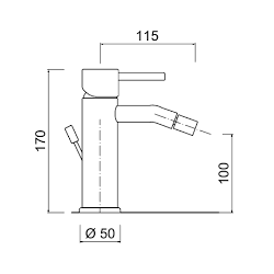 Bidė maišytuvas Giulini Futuro 6547ANO, juodas