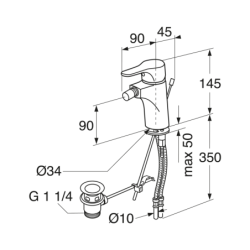 Bidė maišytuvas Gustavsberg Nautic, su dugno vožtuvu