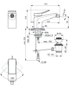 Bidė maišytuvas Ideal Standard Conca, "brushed gold" spalvos