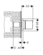 Dekoratyvinė potinkinio ventilio dalis Hansgrohe S