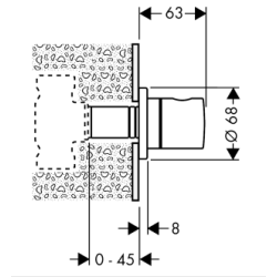 Dekoratyvinė potinkinio ventilio dalis Hansgrohe S