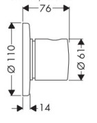 Dekoratyvinė potinkinio ventilio dalis Hansgrohe Trio/Quattro S