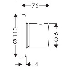 Dekoratyvinė potinkinio ventilio dalis Hansgrohe Trio/Quattro S