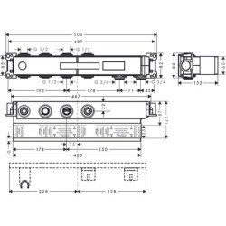 Potinkinė dalis termostatiniam maišytuvui Hansgrohe Rainselect