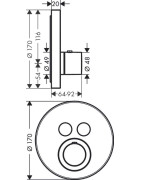 Dekoratyvinė dalis maišytuvui Hansgrohe AXOR ShowerSelect Round