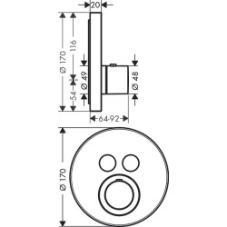 Dekoratyvinė dalis maišytuvui Hansgrohe AXOR ShowerSelect Round