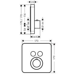 Dekoratyvinė dalis maišytuvui Hansgrohe AXOR ShowerSelect