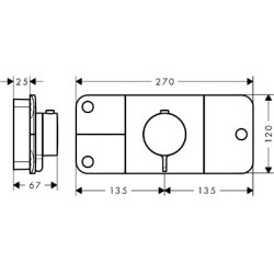 Potinkinė dalis termostatiniam maišytuvui Hansgrohe Axor One