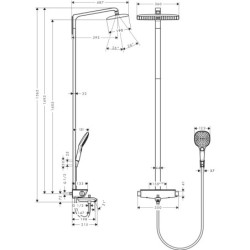 Dušo komplektas Hansgrohe Raindance E Showerpipe 360 Bath