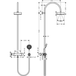 Termostatinis dušo komplektas Hansgrohe Axor Citterio E 180