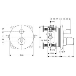 Termostatinės sistemos Ideal Standard Ceratherm 100 komplektas