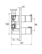 Termostatinis dušo komplektas Ravak Chrome CR063.00 6D