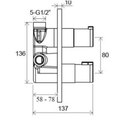 Termostatinis dušo komplektas Ravak Chrome CR063.00 6D