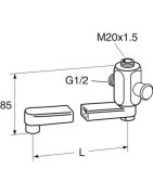 Maišytuvo snapas Gustavsberg, su diverteriu, pasukamas, 350 mm