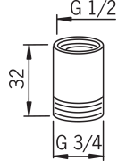 Redukcinė mova Oras, G 3/4" - 1/2"