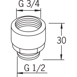 Perėjimo nipelis Oras, G 3/4" - 1/2", su atbuliniu vožtuvu