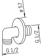 Sieninė jungtis dušo žarnai Oras, G 1/2" - 1/2"