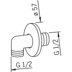 Sieninė jungtis dušo žarnai Oras, G 1/2" - 1/2"