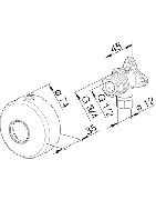 Kampinė jungtis su užsklanda Oras, G 3/4" - 1/2"