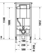 WC rėmas Duravit DuraSystem Standard, 500x1148 mm