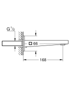 Potinkinis vonios maišytuvo snapas Grohe Plus, 168 mm