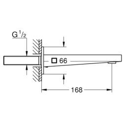 Potinkinis vonios maišytuvo snapas Grohe Plus, 168 mm