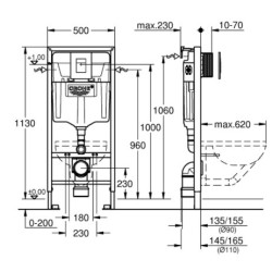 Rėmas unitazui Grohe Rapid SL 3 in 1