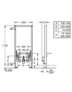 Bidė rėmas Grohe Rapid SL, 113 cm