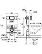 Rėmas unitazui Grohe Rapid SL, 82 cm