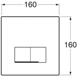 Vandens nuleidimo mygtukas Gustavsberg Triomont XS, stačiakampis