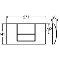 WC mygtukas Viega Standard 1, chromas
