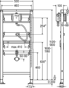 Pisuaro rėmas Viega Prevista Dry, 1120x500 mm
