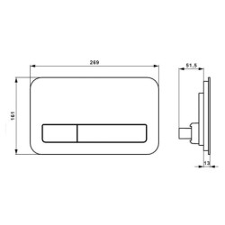 WC mygtukas Villeroy&Boch ViConnect M200, juodas