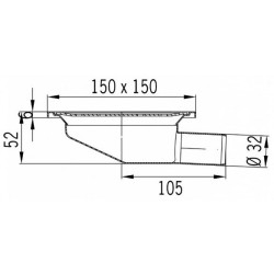 Dušo trapas Aco EG150, 150x150 mm