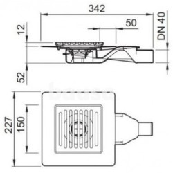 Dušo trapas Aco MG 150x150 mm, 51 mm montavimo aukštis