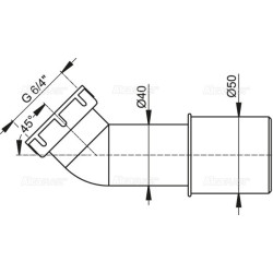 Dušo sifono prijungimo alkūnė Alca Plast A52, 45°