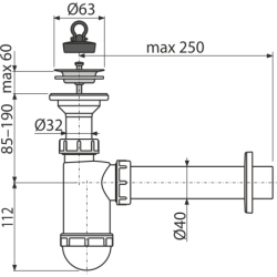 Sifonas praustuvui Alca Plast A41, plastikinis