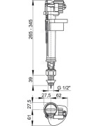 Apatinio pripildymo mechanizmas Alca Plast A17, 1/2"
