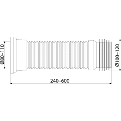 Lanksti mova WC prijungimui Alca Plast A97