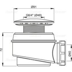 Dušo sifonas ir trapas Alca Plast A47CR, 60 mm