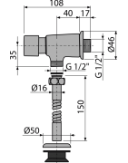 Pisuaro nuleidėjas Alca Plast ATS001, chromuotas